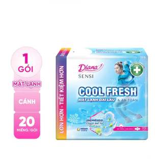 [LOẠI 20 MIẾNG] Băng vệ sinh Diana SENSI Cool Fresh Siêu Mỏng Cánh (20 Miếng x 23cm)