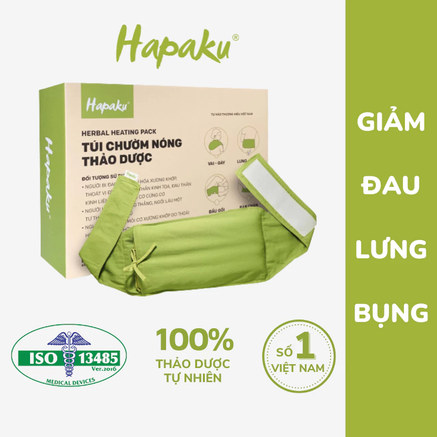 Túi Chườm Thảo Dược HAPAKU Chườm Nóng Giảm Đau Lưng Hông Làm Nóng Bằng Lò Vi Sóng