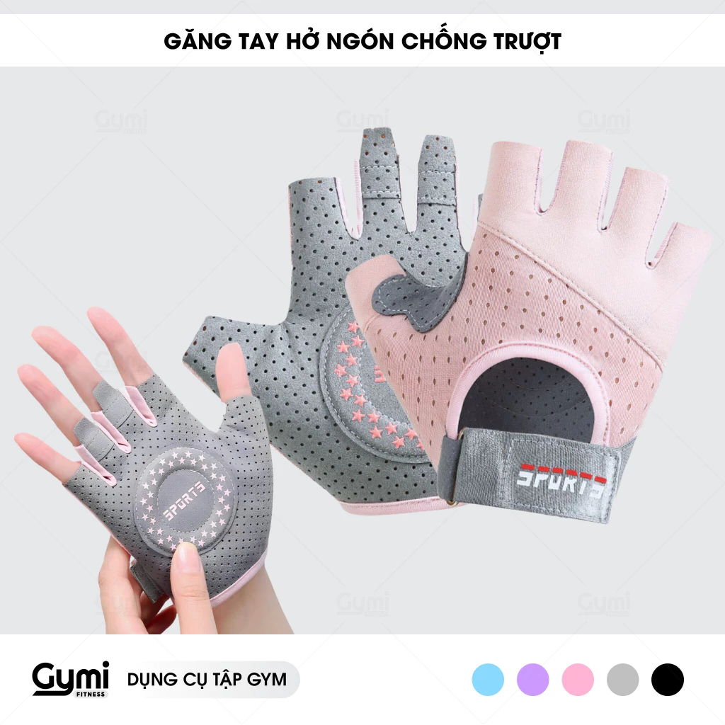 Găng Tay Tập Gym Nữ SPORT Hở Ngón Chống Trượt Tập Yoga, Gym, Đạp Xe Dày Dặn / T - GT-Sport01