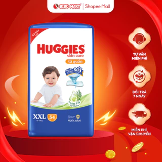 Bỉm Tã Quần Huggies Tinh Chất Tràm Trà Tự Nhiên Kháng Khuẩn Siêu Thấm Hút Size XXL54 Cho Bé Trên 14kg - Bibomart