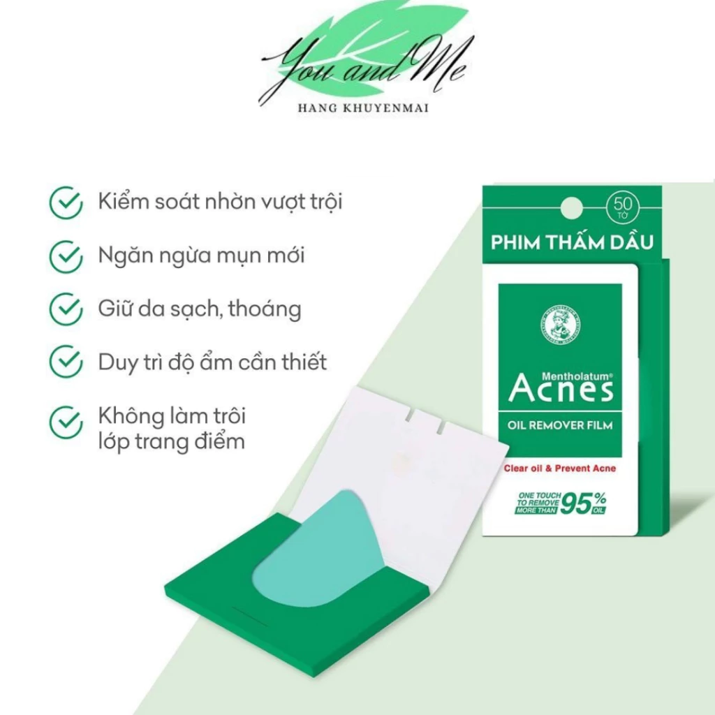 (Thanh lý HSD 7/2025) Phim Thấm Dầu Acnes Oil Remover Film 50 Tờ