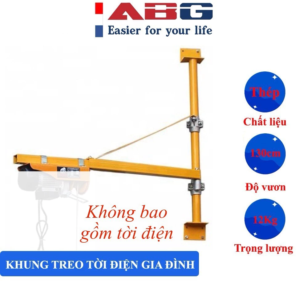 Khung treo tời điện gia đình ABG 200kg – 600kg chịu tải lớn, cẩu hàng, nguyên vật liệu thiết bị xây dựng