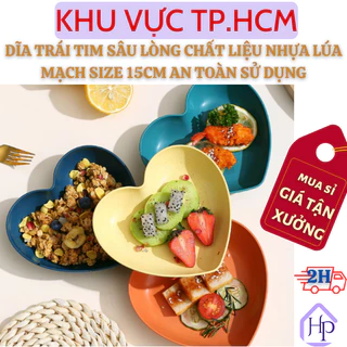 [Sỉ Siêu Rẻ] Dĩa Trái Tim Sâu Lòng Chất Liệu Nhựa Lúa Mạch Nhiều Màu Sử Dụng Được Trong Lò Vi Sóng