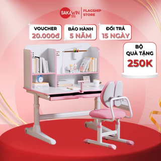 Bộ bàn ghế cho bé Chính Hãng Sakawin BV52 Thiết kế chân bàn có bánh xe, Ghế điều chỉnh linh hoạt các bộ phận, Size 80cm