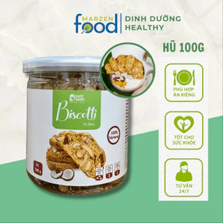 Bánh Biscotti Vị Dừa Baker Baking Không Đường, Ăn Vặt Healthy Eatclean - Hũ 100g