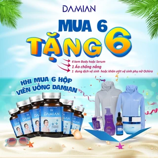 [Mua 6 tặng 6] Viên uống Damian trắng da chứa chứa Glutathione, hỗ trợ làm mờ thâm nám, tàn nhang chỉ sau 30 ngày