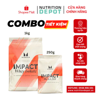 Combo Tăng Cơ  - Phục Hồi Cơ| Impact Whey Isolate 1kg và BCAA 250g Myprotein - Nutrition Depot