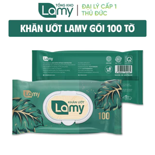 KHO THỦ ĐỨC_Khăn ướt Lamy không mùi không cồn cao cấp dành cho em bé gói 100 tờ