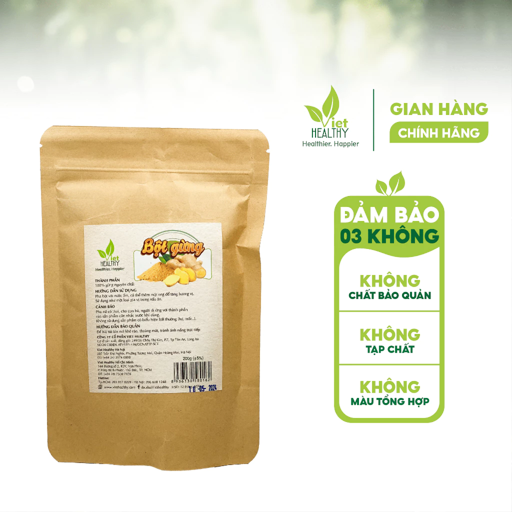 Bột gừng nguyên chất Viet Healthy 200g