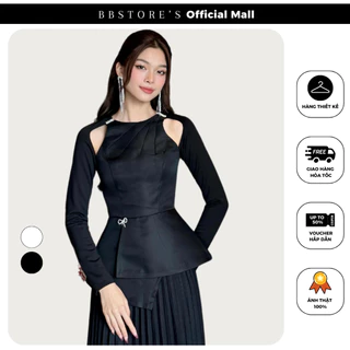 Áo Peplum Tay Dài Cutout Vai Thời Trang Đi Làm Dự Tiệc Sang Trọng (không kèm tag hoa) BBSTORE'S - A3213