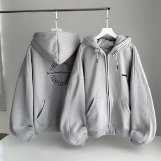 Áo Hoodie Zip Dessu Form Rộng Nam Nữ Unisex , Áo Khoác Nỉ Form Rộng Mũ Trùm 2 Lớp