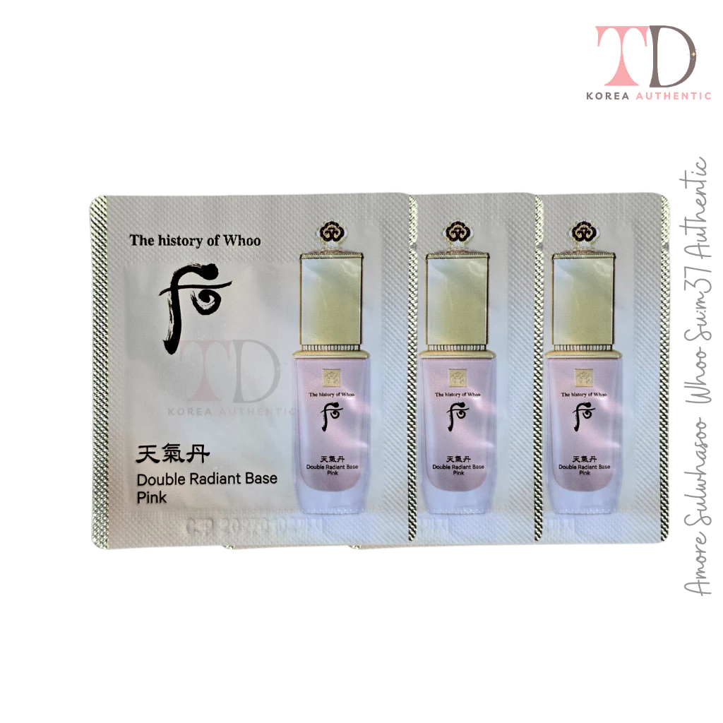 Gói Sample Kem Lót Tái Sinh Cao Cấp Whoo Double Radiant Base PINK 1Ml lên tông che khuyết điểm bền màu kiềm dầu