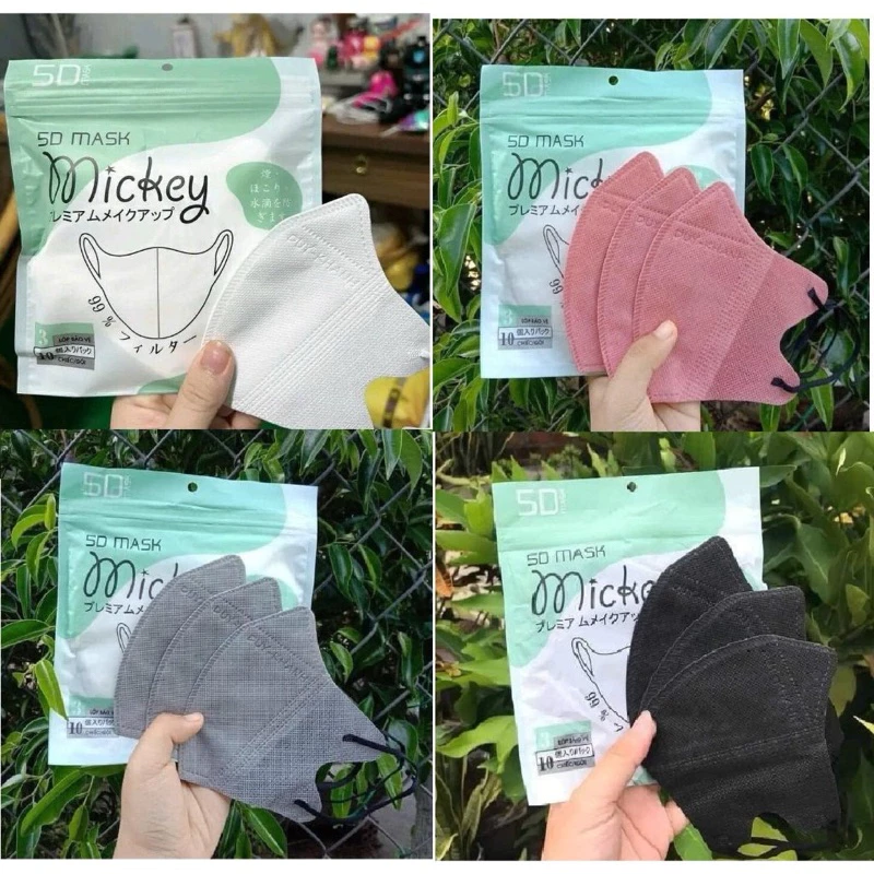 10 gói Khẩu Trang 5D Mask 3 lớp bảo vệ bụi bẩn vi khuẩn Trang Tươi Shop