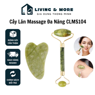 Bộ cây lăn massage mặt 2 đầu và Guasha bằng đá CLMS chăm sóc da mặt cổ - Living&More