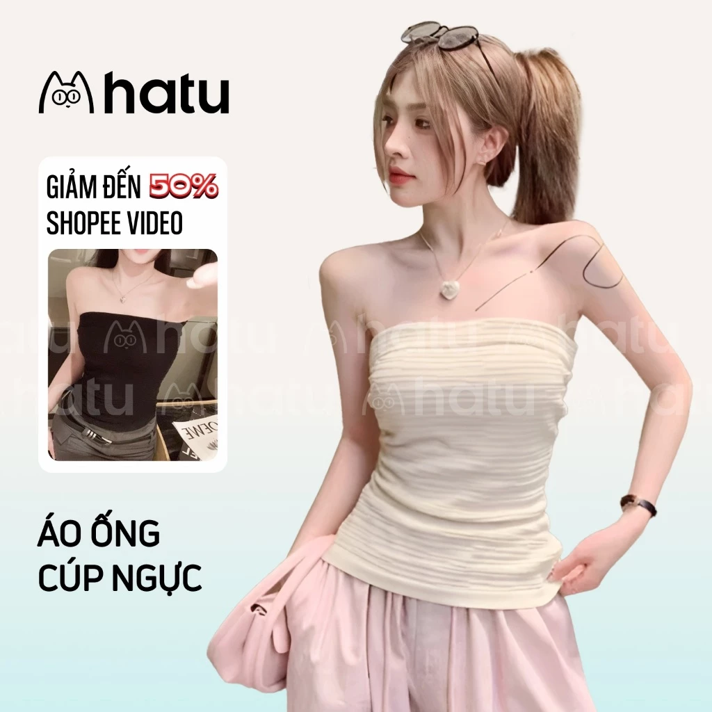 Áo ống cúp ngực kiểu quây triết eo dáng ôm body, áo croptop kiểu dây kéo sau phong cách quyến rũ