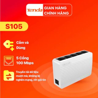 Bộ Chia Mạng Switch Để Bàn Tenda S105 5 Cổng 10/100Mbps - Hàng Chính Hãng