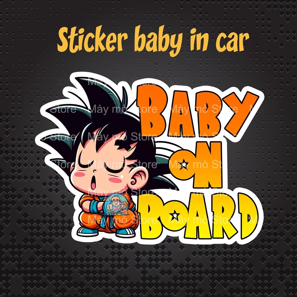 Baby in car, Son goku 7 viên ngọc rồng, tem dán xe, trang trí ô tô, phụ kiện ô tô - Mày mò Store