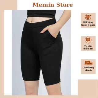 Quần legging lửng nữ nâng mông cạp cao có túi nên dáng siêu hot siêu co giãn Memin Store