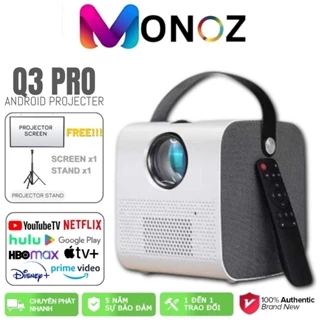 Máy chiếu MONOZ Q3 Pro Android Projector WIFI LED LCD 4K HD 1080p 8000 Lumens BẢO HÀNH 5 NĂM