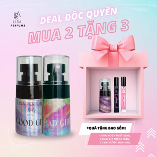 BODY MIST NỮ 30ML [MUA 2 TẶNG 3]. 2 BODY MIST 30ML+ TẶNG 1 BODY 30ML,1 NƯỚC HOA 10ML, 1 XỊT THƠM MIỆNG 10ML SALE 30%