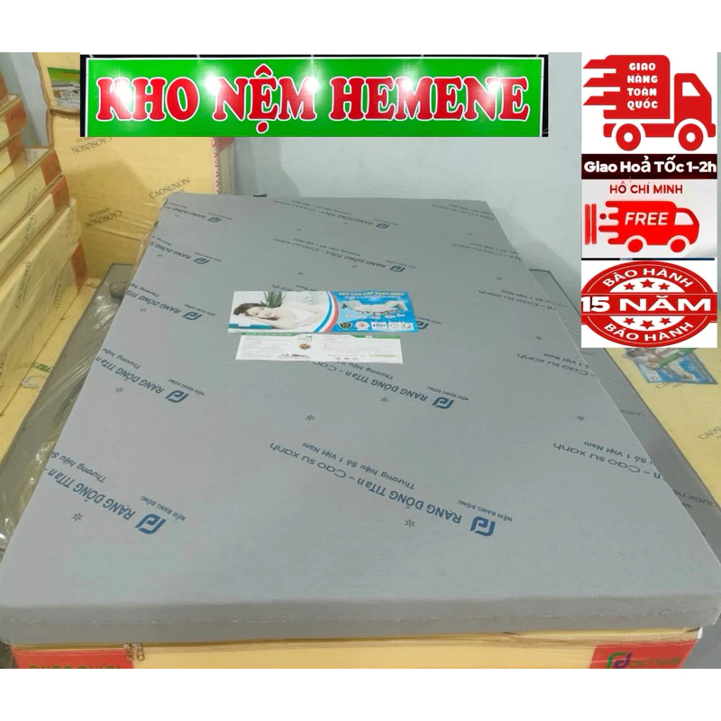 nệm cao su hoạt tính TiTan (Giao Hoả Tốc 1-2h)(FreeShip TPHCM) ( chính hãng BH 15 năm)