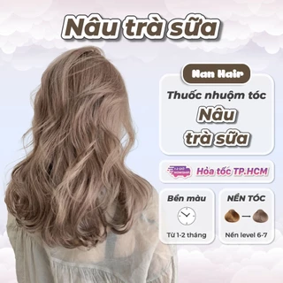 Thuốc nhuộm tóc màu nâu trà sữa, kem nhuộm tóc organic, không tẩy, nhiều dưỡng, chuẩn màu, Nan Hair 200ml