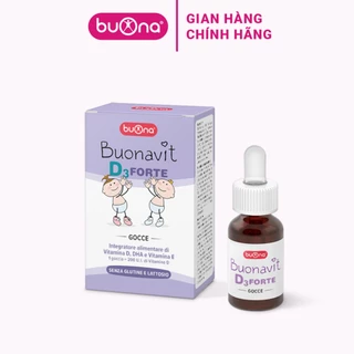 Buonavit D3 Forte - Bổ Sung D3 Và DHA Phát Triển Chiều Cao Và Trí Não, Có Đầu Nhỏ Giọt - Lọ 12ml