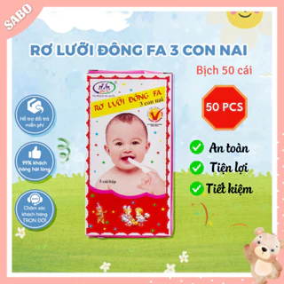 Rơ Lưỡi Đông Fa 10 Hộp 50 Cái, Tưa Lưỡi Vệ Sinh Răng Miệng Cho Bé