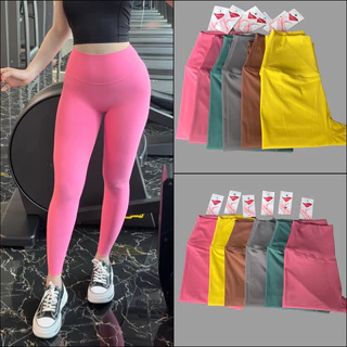 Quần tập Lulu gym yoga legging nữ cạp cao nâng mông tôn dáng vải co dãn 4 chiều thoáng mát