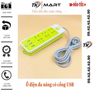 Ổ điện đa năng chống giật có 3 cổng USB siêu tiện dụng