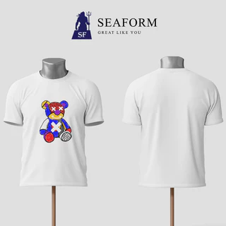 Áo thun nam cổ tròn SEAFORM chất liệu Cotton, Áo phông ngắn tay in hình Gấu bông Tshirt S138