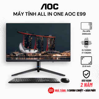 Máy tính All In One AOC E99 i5-12450H i7-13620H RAM 16GB DDR4, 512GB SSD Màn hình 23.8 Inch Pin UPS tháo rời