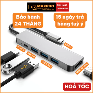 Cổng chuyển đổi Type C sang HDMI, USB cho Macbook, iPad, Laptop. Hub Type C 5 trong 1 to HDMI 4K, 2K. S65