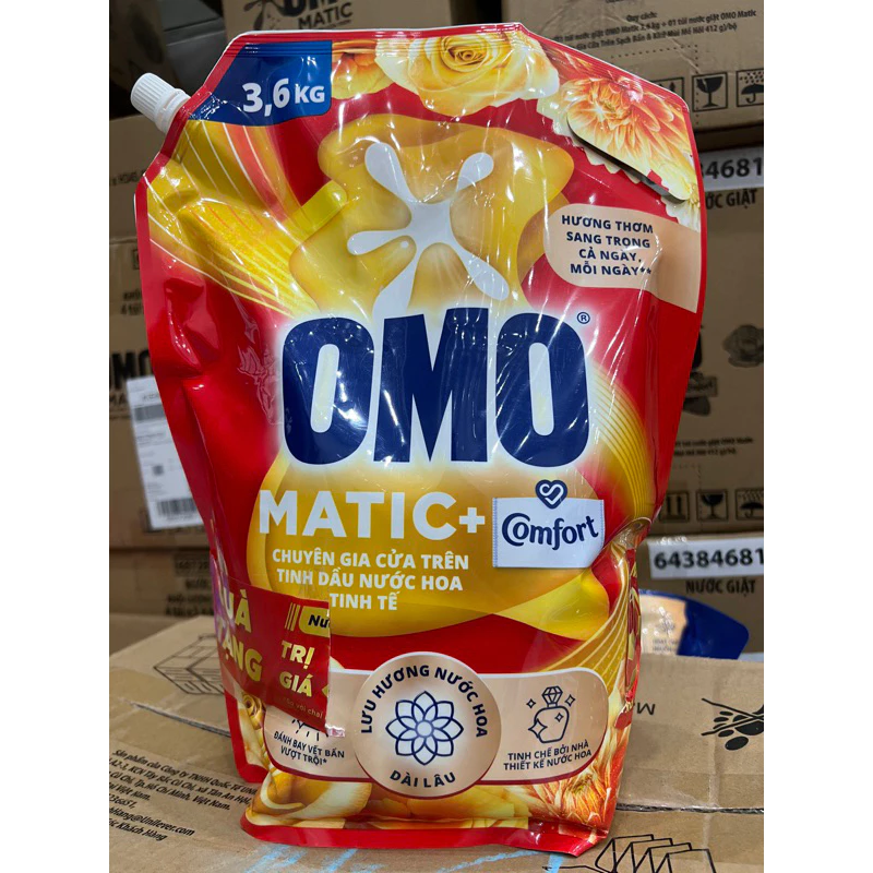 Nước Giặt OMO Túi 3,6Kg Tinh Dầu Thơm