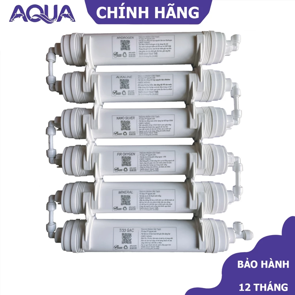 Bộ Lõi Lọc Nước, Lõi Tạo Khoáng 5 6 7 8 9 T33 - Mineral - Oxygen - Nano Silver - Akaline - Hydrogen
