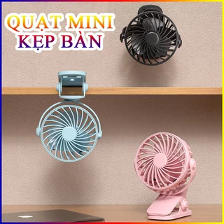 Quạt Tích Điện Mini Kẹp Bàn Đa Năng 3 Cấp Độ Siêu Mát