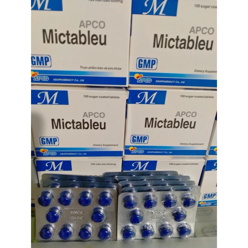 mictableu apco hộp 100 viên-hỗ trợ lợi tiểu-sát khuẩn đường tiết niệu