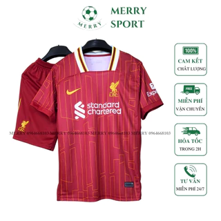 Bộ Quần Áo Bóng Đá Câu Lạc Bộ Liverpool Mùa giải 24/25 MERRY SPORT Vải Thái Cao Cấp Liverpool Phom 50-90kg