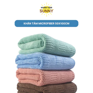 Khăn tắm cỡ 50x100cm sợi Microfiber Loại 1, mềm mịn thấm hút