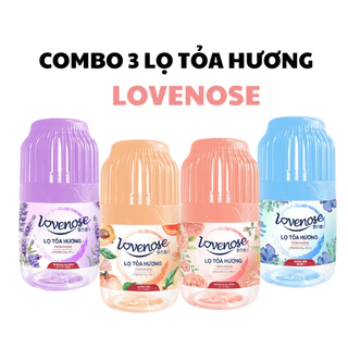 Combo 3 lọ tỏa hương thơm phòng Lovenose hương hoa quả tự nhiên dễ chịu khử mùi dung tích 180ml