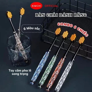 Bàn Chải Đánh Răng Kimchi Set 6 Chiếc Lông Dày Mềm Bảo Vệ Nướu