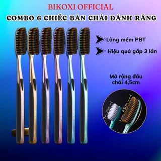 Bàn Chải Đánh Răng Bikoxi Set 6 Chiếc Lông Dày Mềm Bảo Vệ Nướu