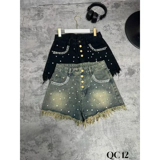 Quần Short Jean QC Đính Đá 2 Màu BIGSIZE Từ 55-85Kg. By Miuclothes