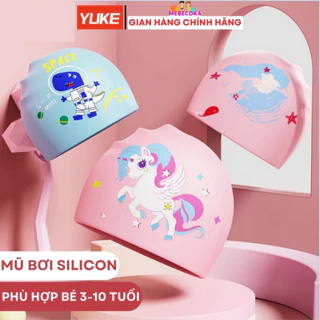 Mũ bơi, nón bơi cho bé từ 3 tuổi tới 10 tuổi, Chất liệu Silicone cao cấp CHỐNG NƯỚC 100%