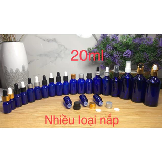 Chai lọ 20ml xanh dương đựng serum mỹ phẩm tinh dầu