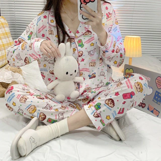 BỘ PIJAMA ( DÀI DÀI) ,bộ pijama nam nữ áo dài quần dài siêu kute