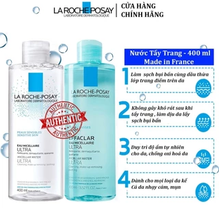 [ Chính Hãng 100%] Nước tẩy trang La Roche-Posay sản xuất tại Pháp giúp làm sạch da dành cho da dầu và da nhạy cảm 400ml