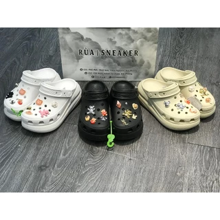 (Rùa Sneaker) Siêu Phẩm Dép Crocs Sục Clog Crush Classic Đế Cao Nữ Cao Cấp Ảnh Thật+Tặng Kèm Charm