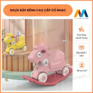 Ngựa bập bênh cho bé 3in1 vừa là bập bênh vừa là xe chòi chân MẪU CAO CẤP KHÔNG CÓ TAY ĐẨY