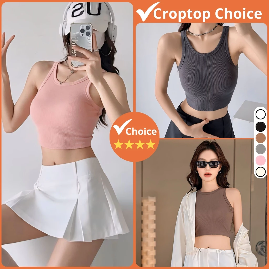 Áo ba lỗ nữ trơn nhiều màu CHOICE áo croptop sát nách nữ ôm body tôn dáng vải mềm mại co giãn L3-T